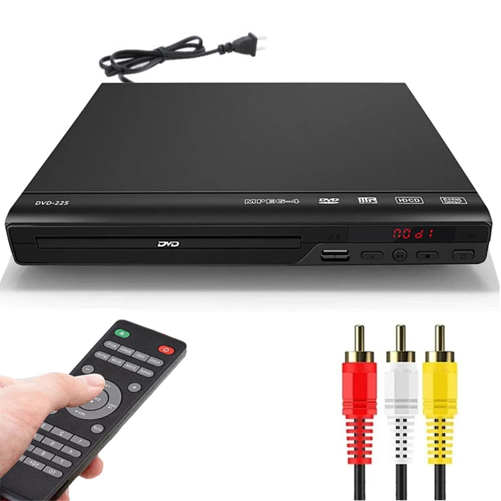 DVD Player All Region Free DVD CD Disc Player AV Output USB Remote Control P1H9