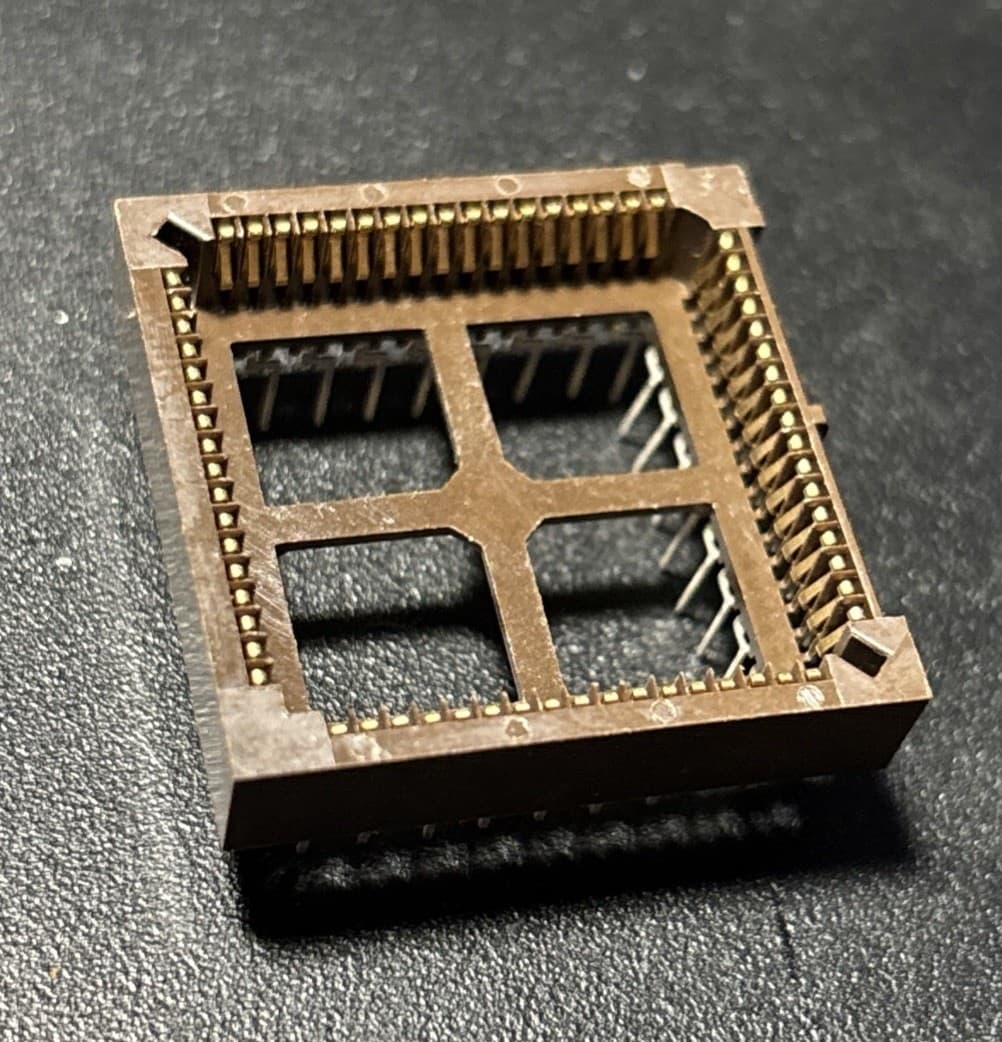 PLCC 68 Pin Socket Gold plated With Thru Hole Pins