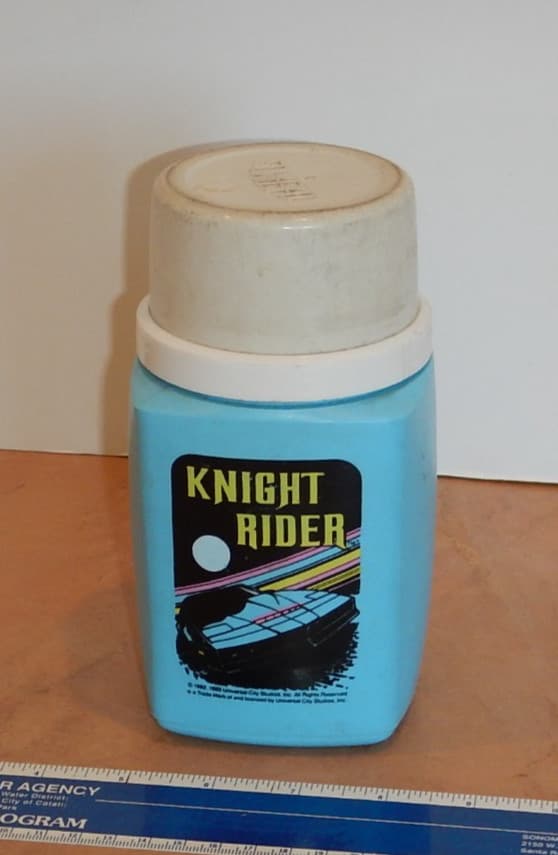 ORIGINAL 1983 THERMOS BRAND - KNIGHT RIDER PLASTIC THERMOS