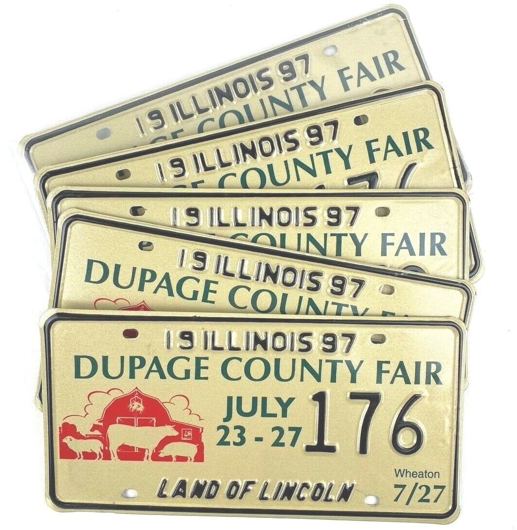 License Plate Farm Scene Art Special Event DuPage County Fair 1997 IL