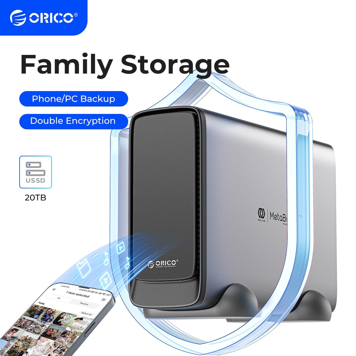 ORICO Private Cloud NAS Storage Networkable Enclosure GbE Office Home Office US