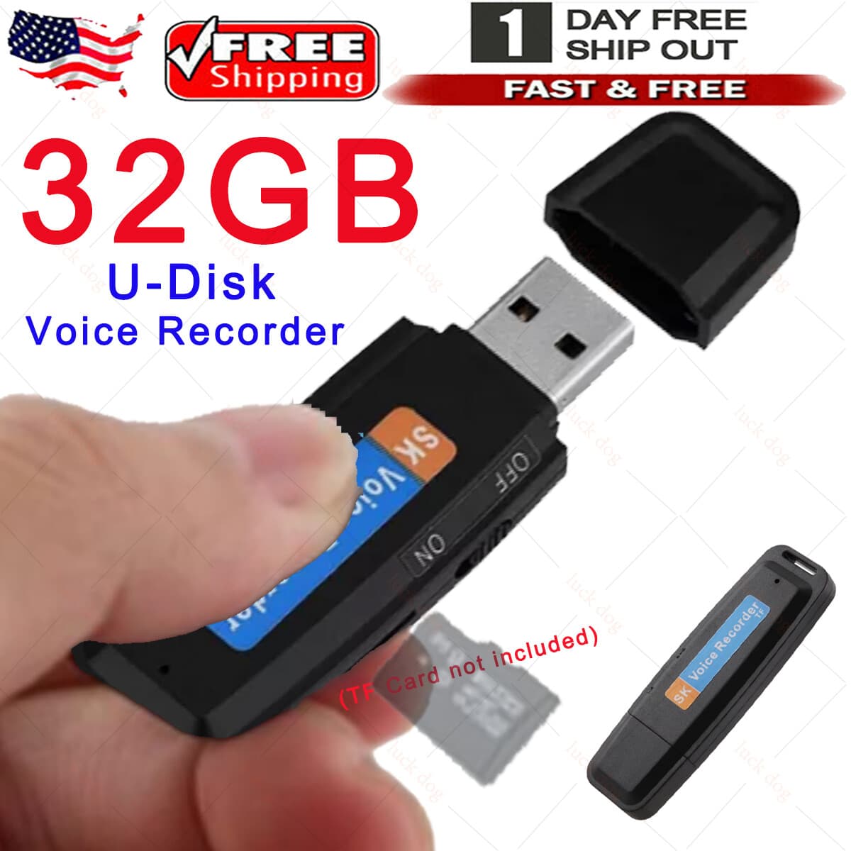 Voice Recorder Digital Audio Device Activated U-Disk Sound Tape Dictaphone