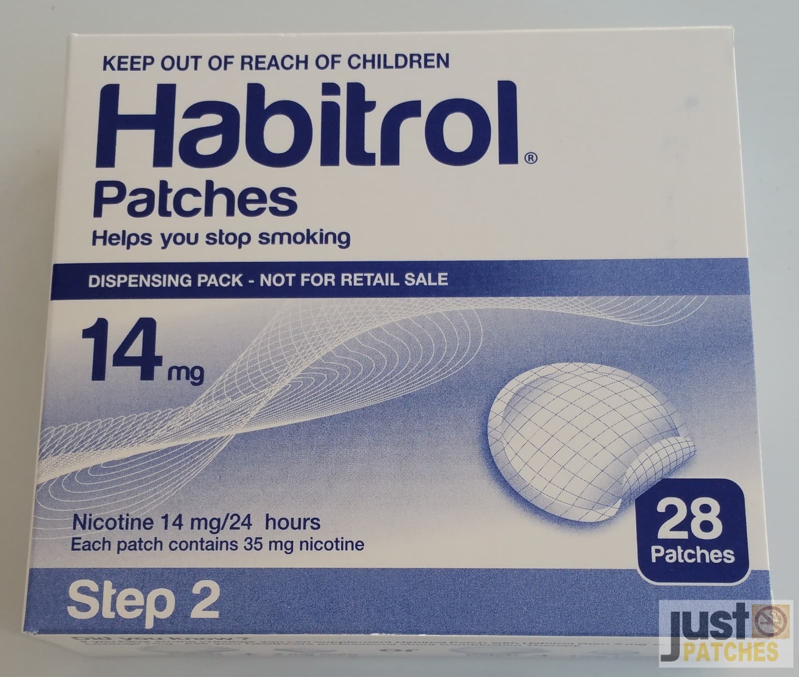 STEP 2 HABITROL TRANSDERMAL NICOTINE PATCH 14 mg (8 boxes 224 patches) 11/2026