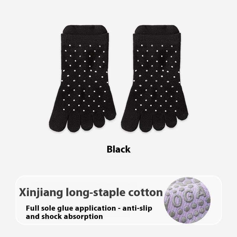 Women's Non-Slip Cotton Toe Socks Indoor Sports Socks Rhinestone Slipper Socks