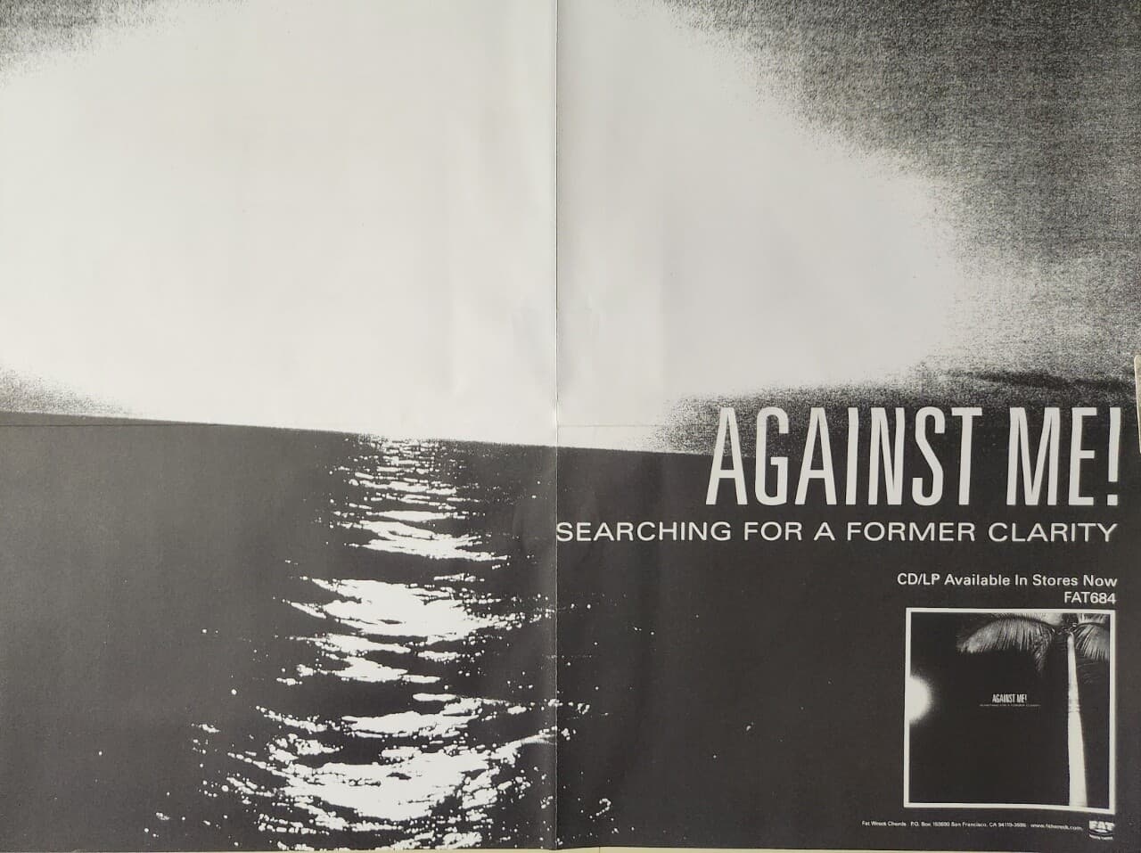 Against Me! 2005 Former Clarity Fat Wreck Chords Poster Excellent New Old Stock