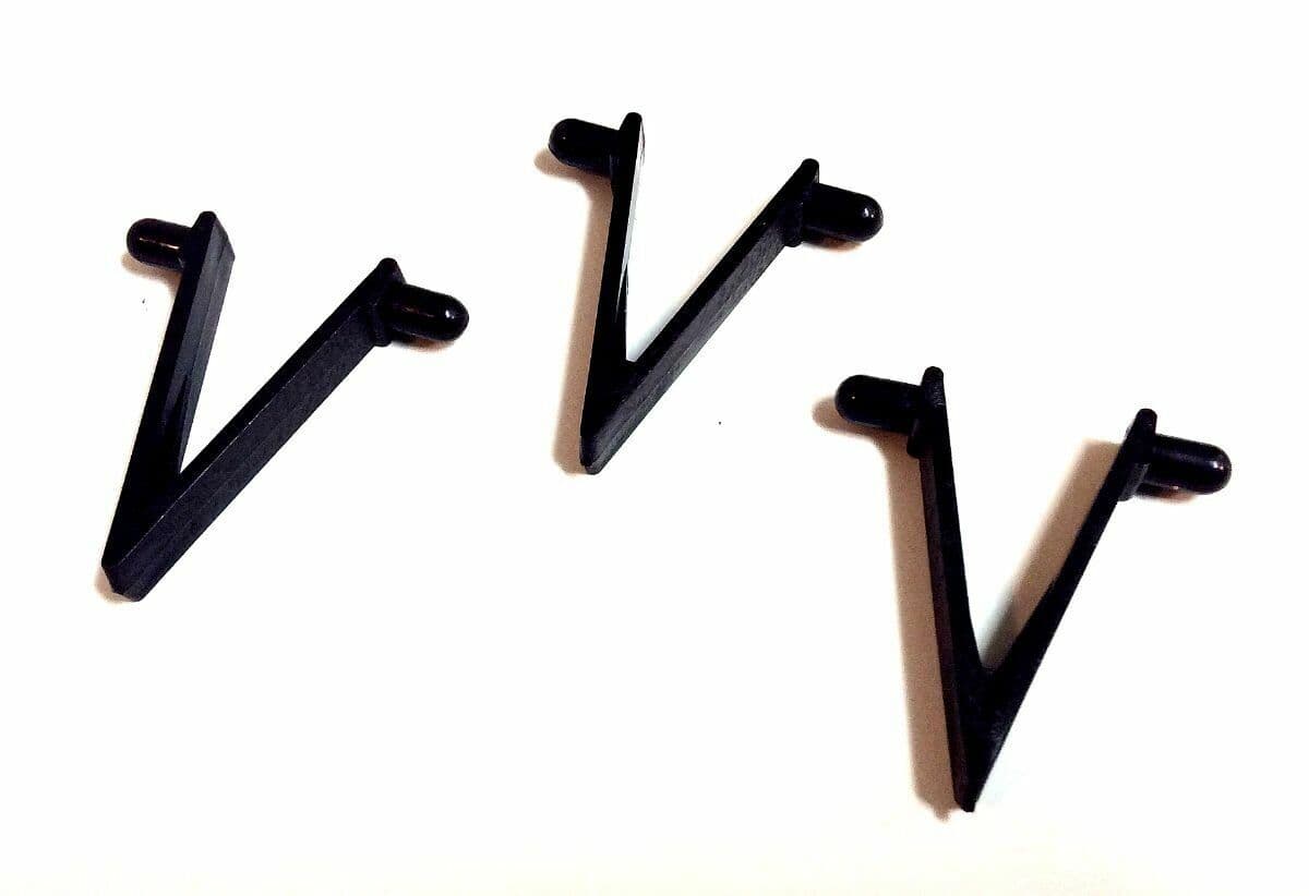 Heavy Duty Replacement V-Clips Black for Pool Brush Net Vacuum Pole Handle Qty 3