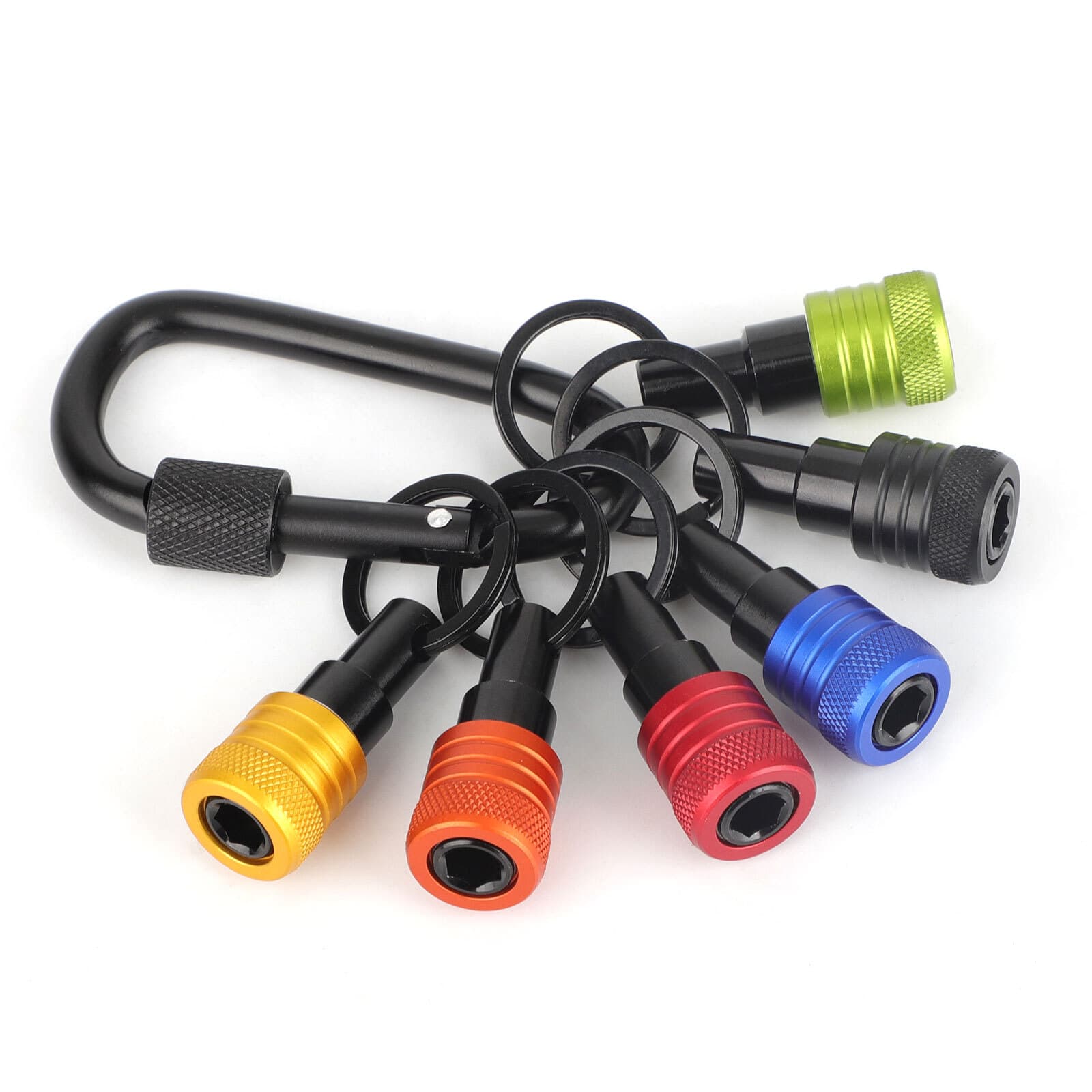6Pcs 1/4" Hex Shank Screwdriver Drill Bit Holder Bit Set Quick Release Keychain