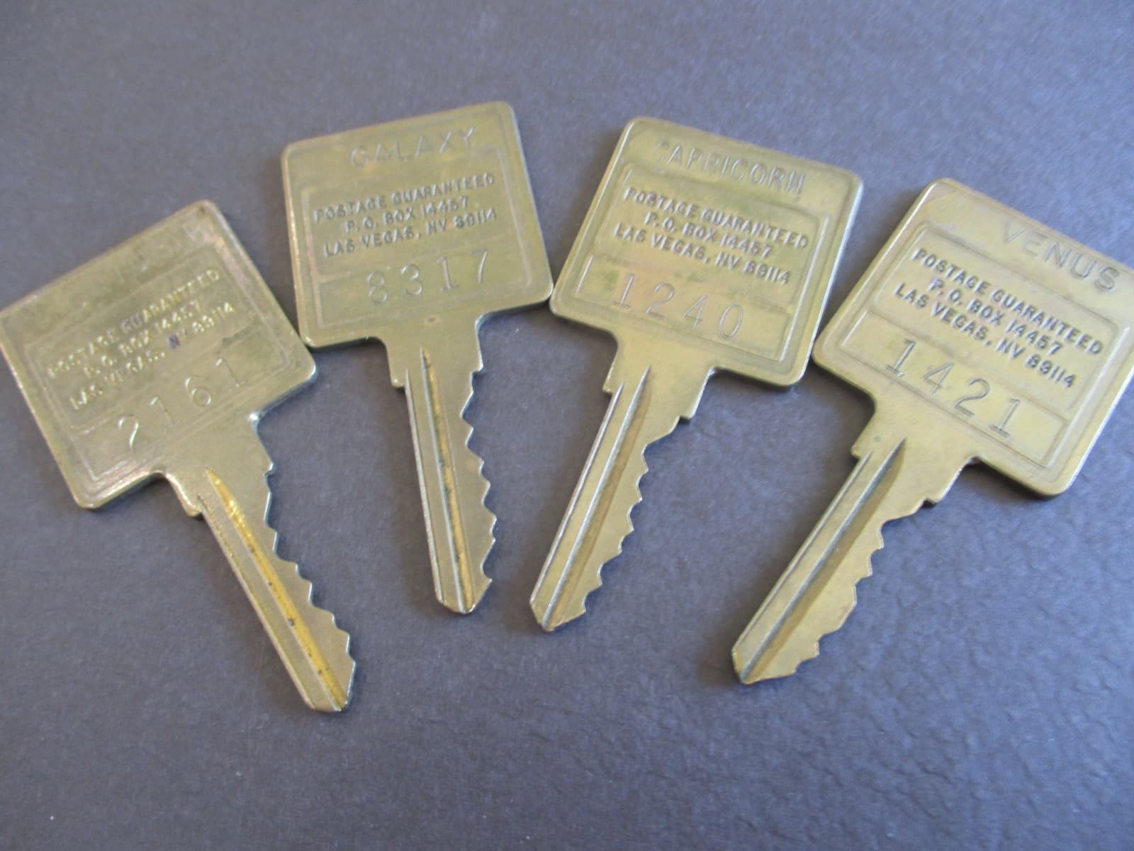 Stardust Hotel Las Vegas 4 Original Room Keys Venus, Saturn, Galaxy, Capricorn