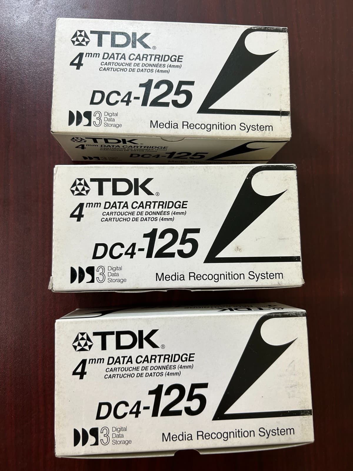 3 packs of 10 - TDK 4mm 125m Data Cartridge. NEW - Sealed. (Total 30 pieces)
