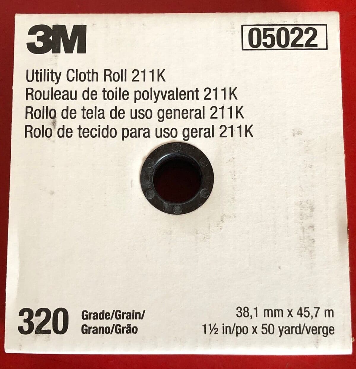 3M 05022 UTILITY CLOTH ROLL 320 GRADE GRIT 1-1/2" WIDE x 50 YARDS 211K