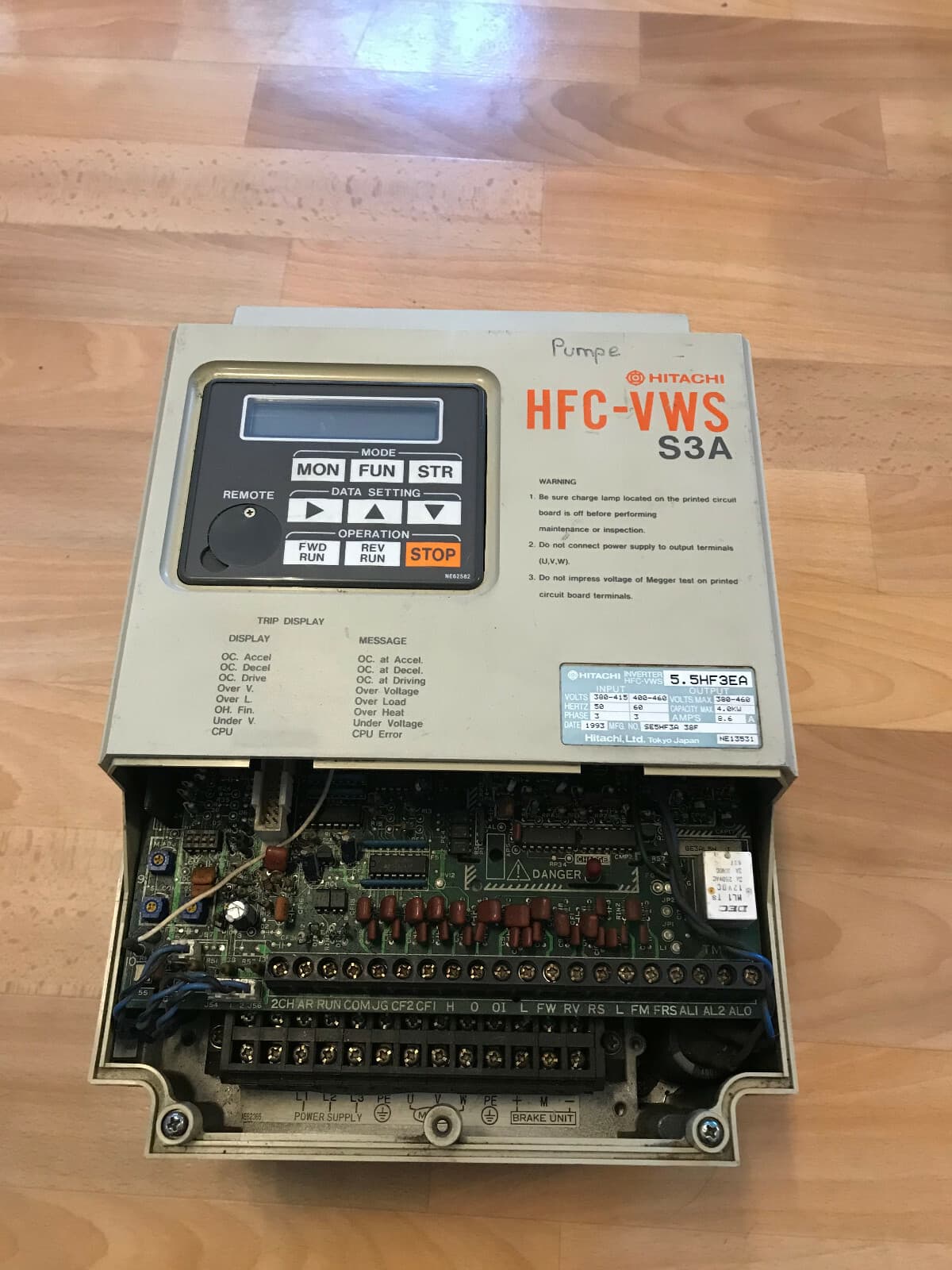 Hitachi Hfc-VWS S3A / INVERTER / Type: 5HF3EH / 8,6A,4KW / Good Condition