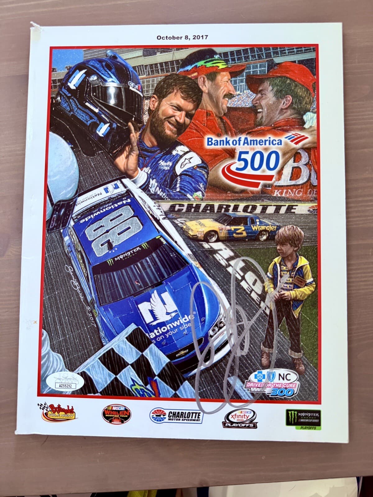 DALE EARNHARDT JR BANK OF AMERICA 500 signed autograph Program JSA Final Race