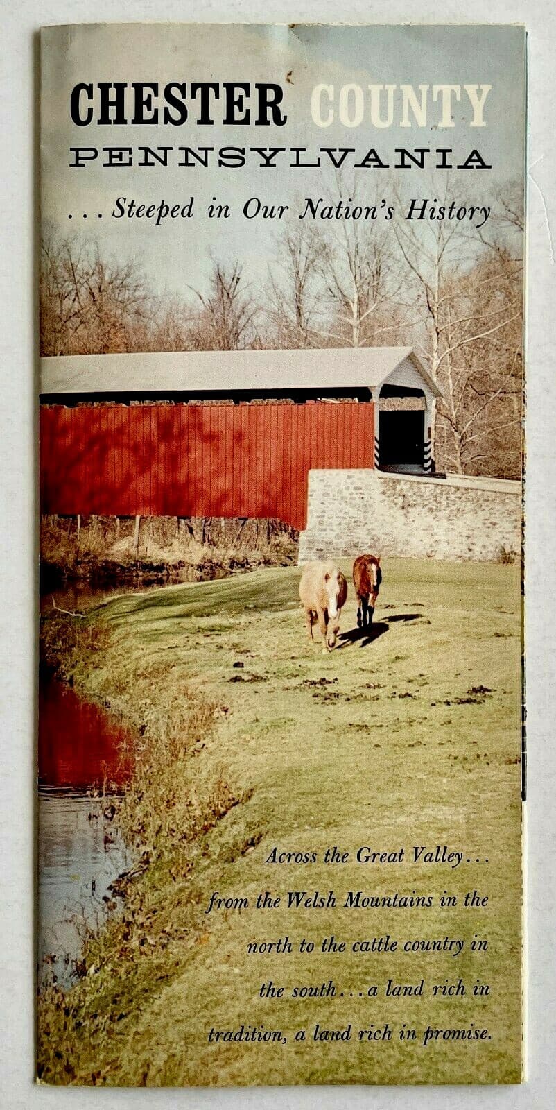 1964 Chester County Pennsylvania Vintage Travel Brochure Farming Colonial Map PA