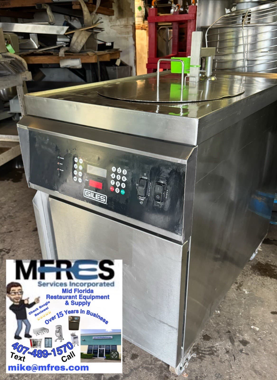 GILES Ventless Electric Fryer w/Auto Lift Model GEF-720-VH 208V 3PH GREAT SHAPE!