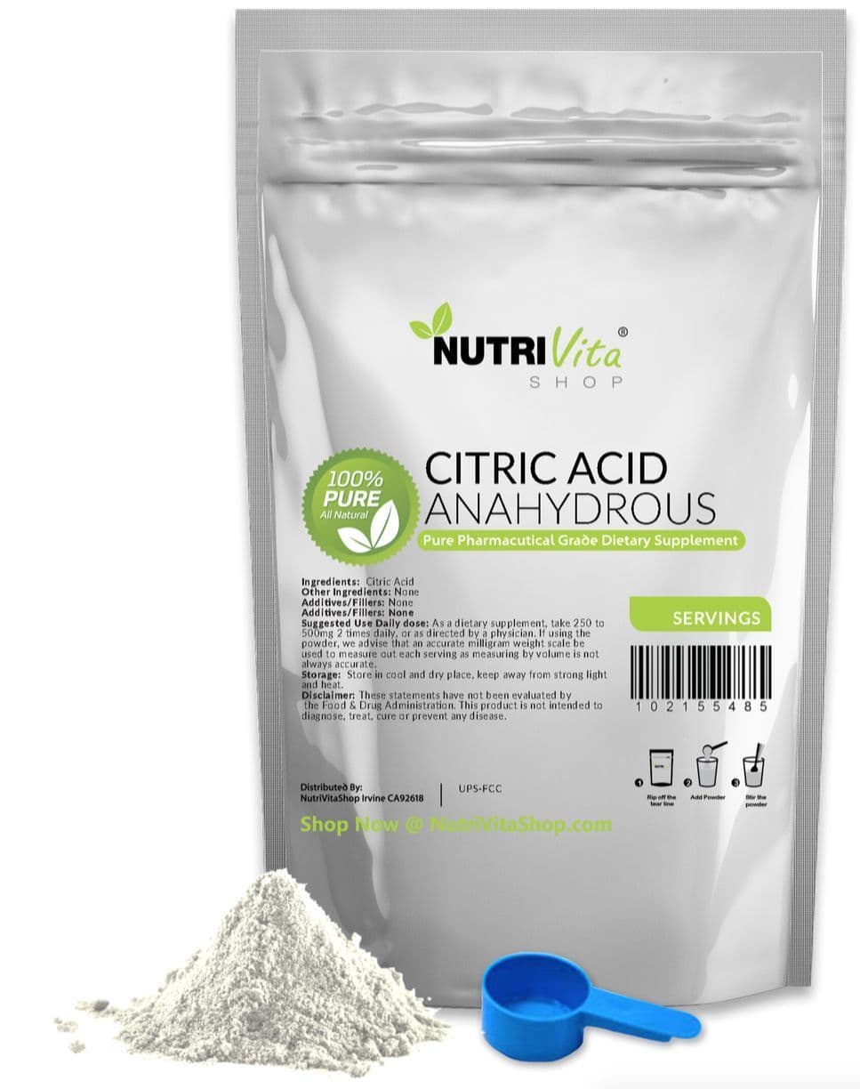 5 lbs 100% PURE CITRIC ACID ANHYDROUS -KOSHER/PHARMACEUTICAL USP32 GRADE-