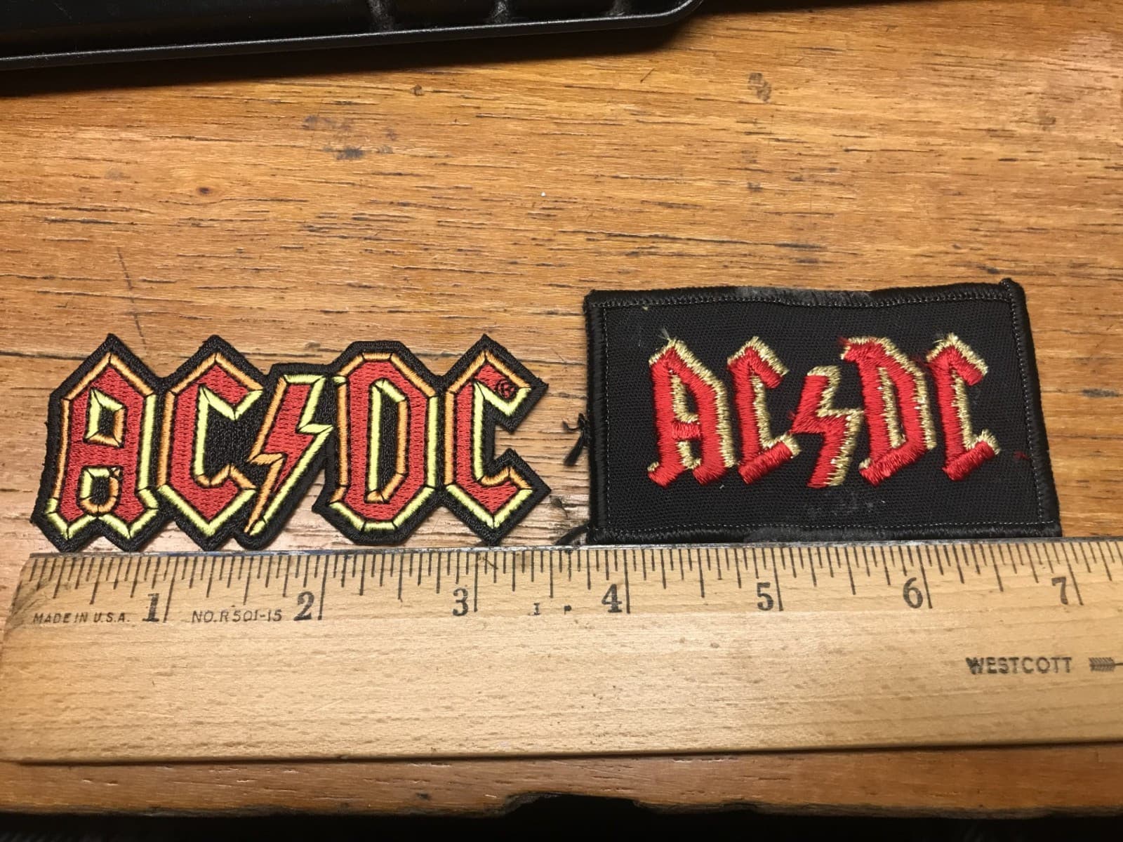 AC/DC Set of 2 PATCHES NEW VINTAGE OOP RARE COLLECTABLE
