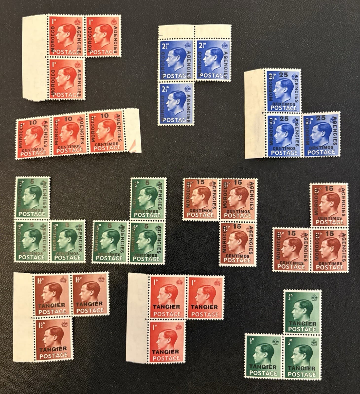 KEVIII Stamps 1936 Morocco / Tangiers Overprints Set Of 3 Full Set UM Mint