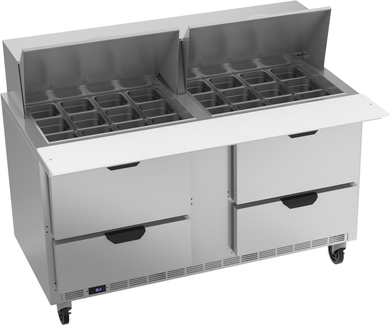 New 60" Beverage Air SPED60HC-24M-4 Sandwich Prep Table 4 Drawer Mega Top - WO1