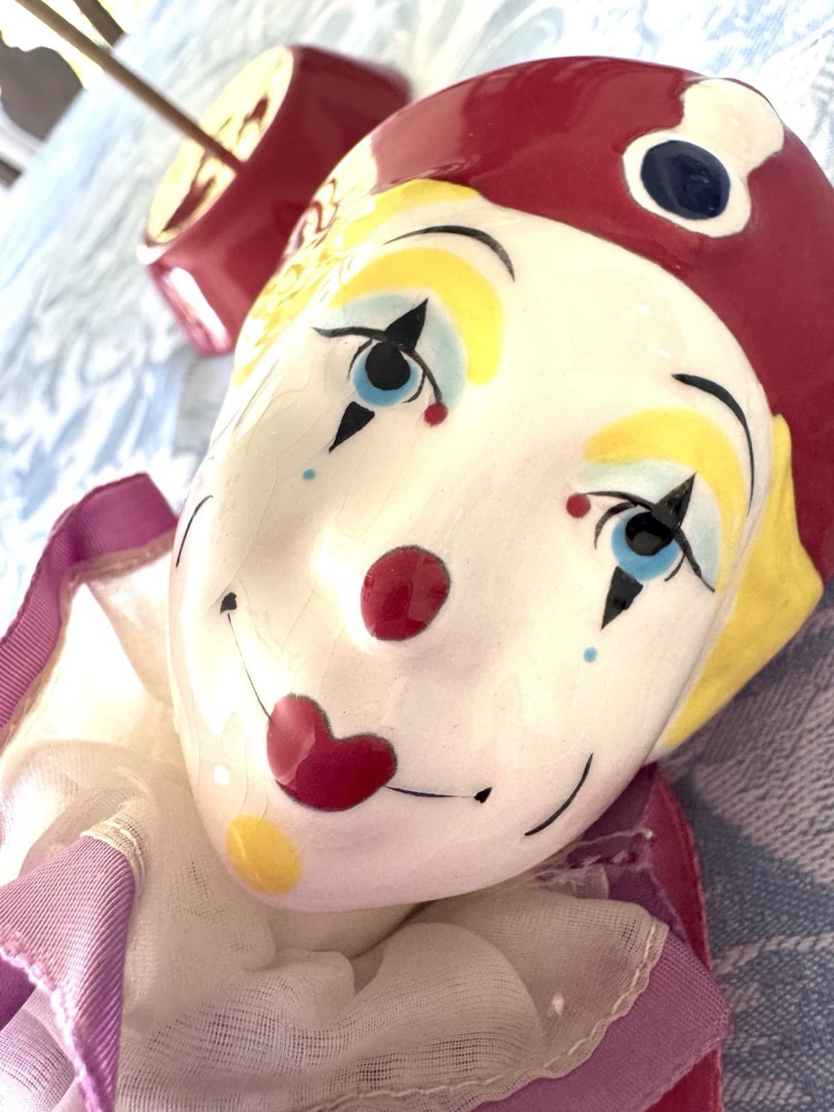 Ceramic Clown Puppet Mask Wall Art 1980s Cast of Thousands Vintage Pierrot Clown