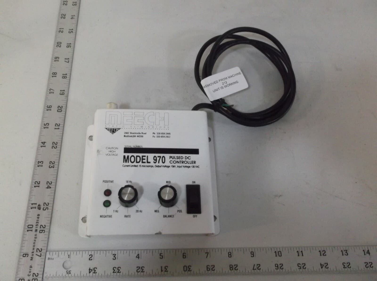 MEECH STATIC ELIMINATORS 970 PULSED DC CONTROLLER
