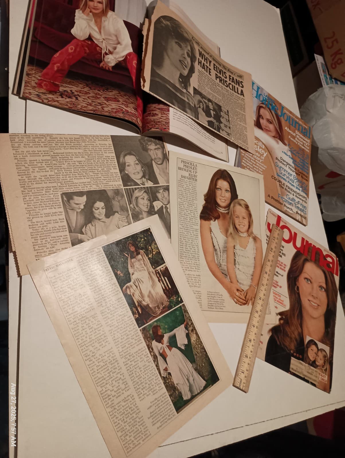 PRISCILLA PRESLEY magazines and news clippings 1970s- 1990s lot of 6