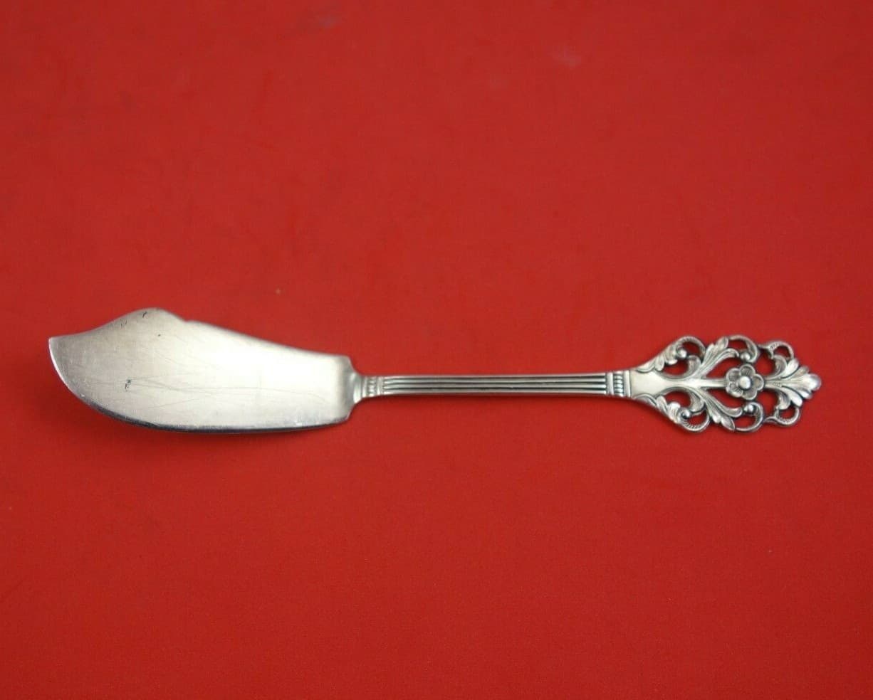 Viking Rose by Th. Marthinsen Norwegian .830 Silver Butter Spreader FH 5"