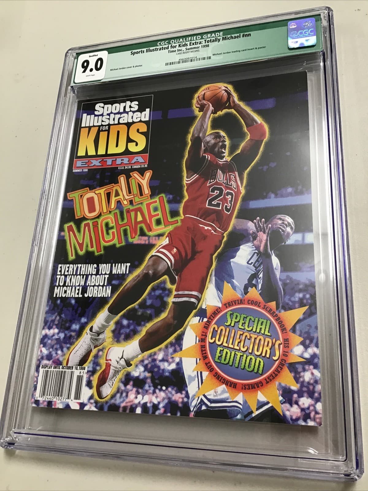 1998 Michael Jordan Sports Illustrated CGC 9.0 Magazine Missing Insert