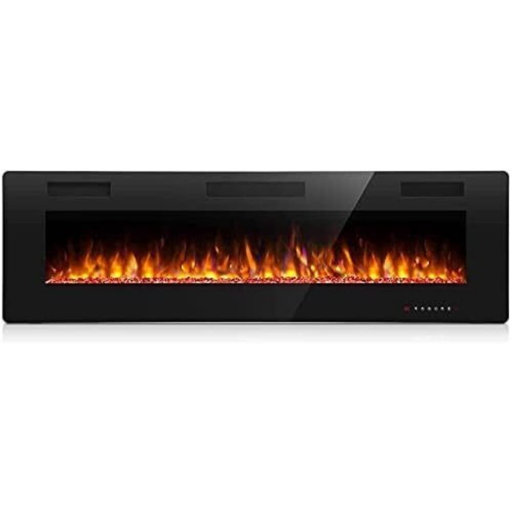 50''Electric Fireplace insert,Recessed&Wall-Mounted heater,Room Decor,remote