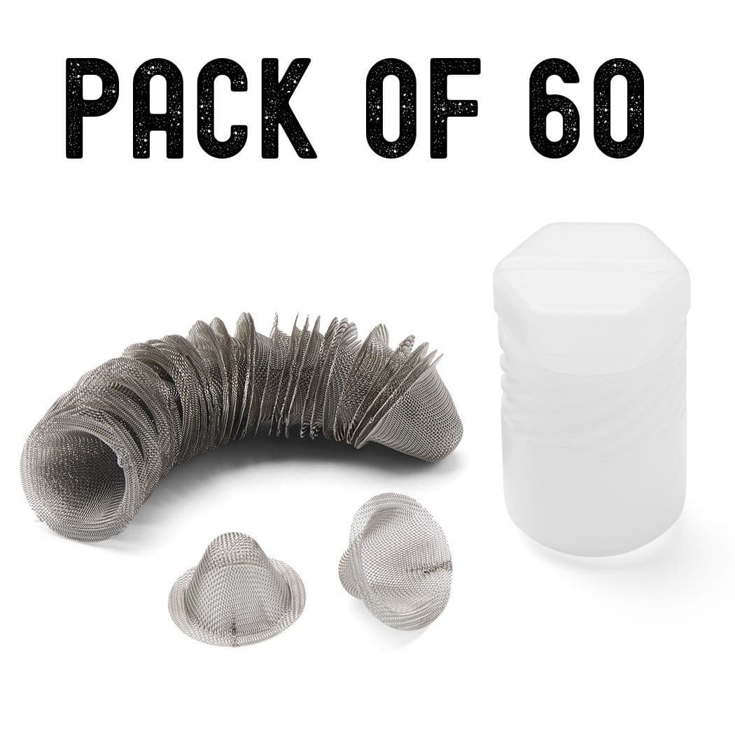 60Pc Bowl Screens for 14MM Glass Bowl Stainless Steel Adjustable Bowl Screens