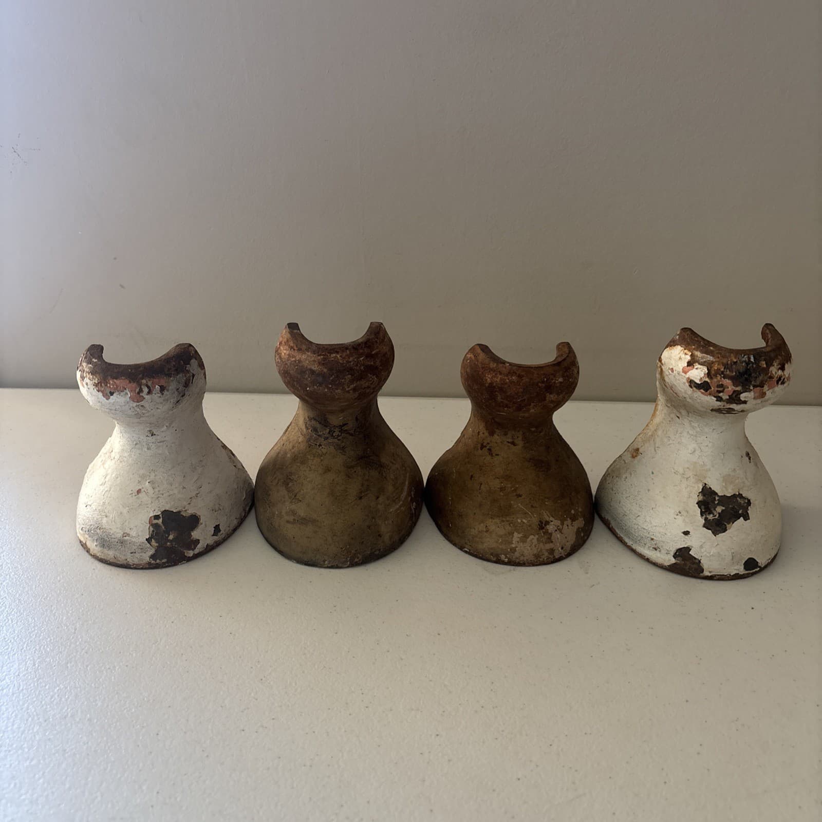 Set of 4 Antique Cast Iron Ball Feet for Bathtub 5 1/4 & 5 3/4