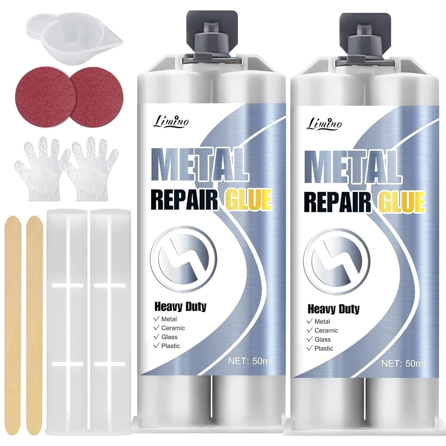 Metal Glue - 2 Part Epoxy Heavy Duty Welding Glue for Bonding and Repairing the