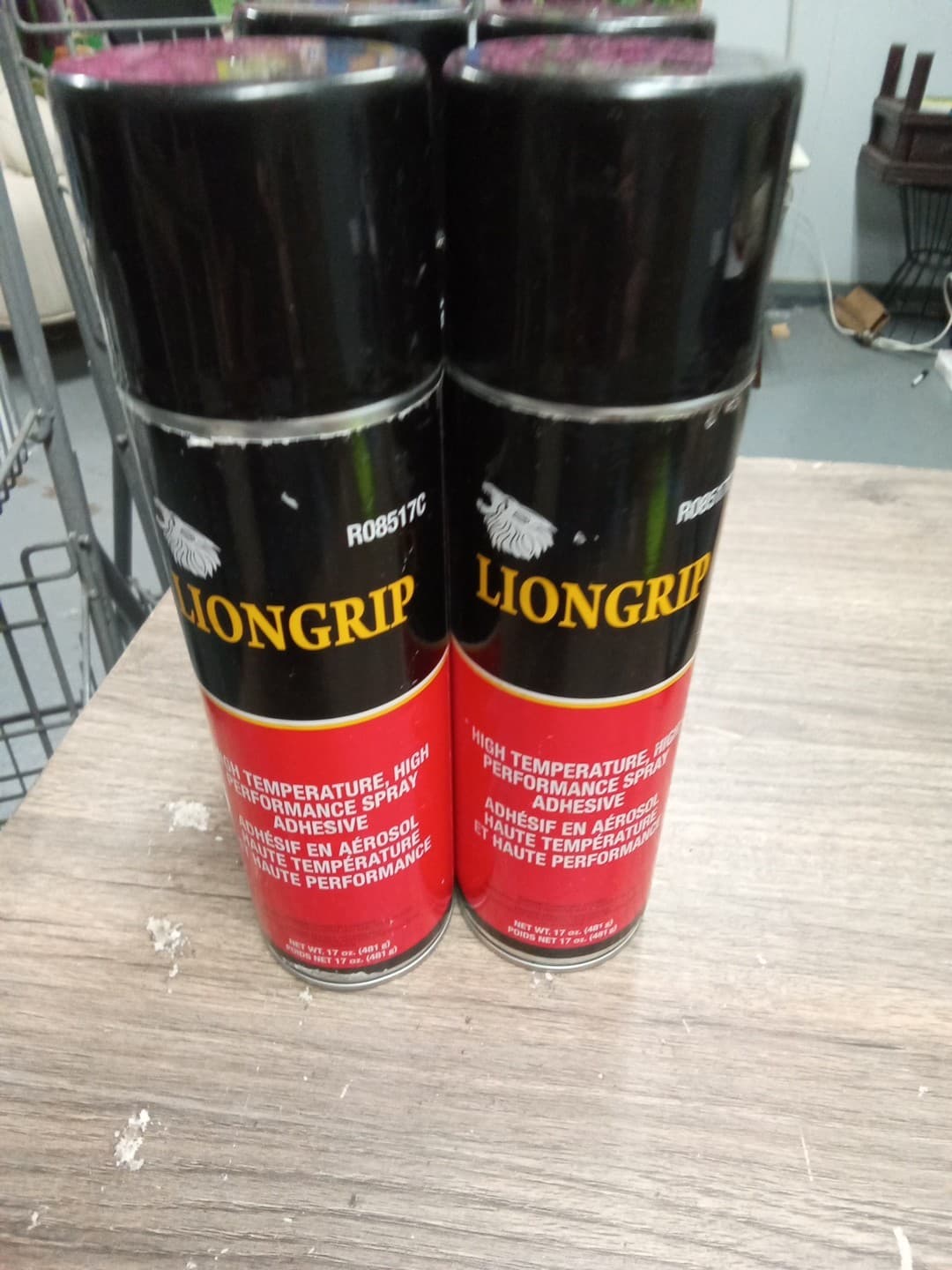 2 Pkg Liongrip R08517C High Temperature Performance Spray Adhesive 17oz 513 Dt