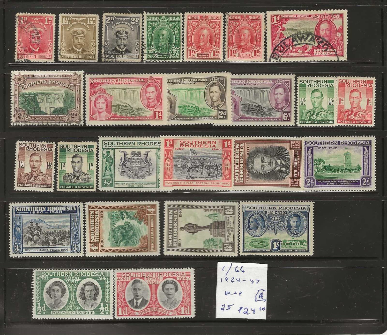 SOUTHERN RHODESIA Classics..Sc #1/66...Mint & Used...1924/47...25 Diff...SCV $24