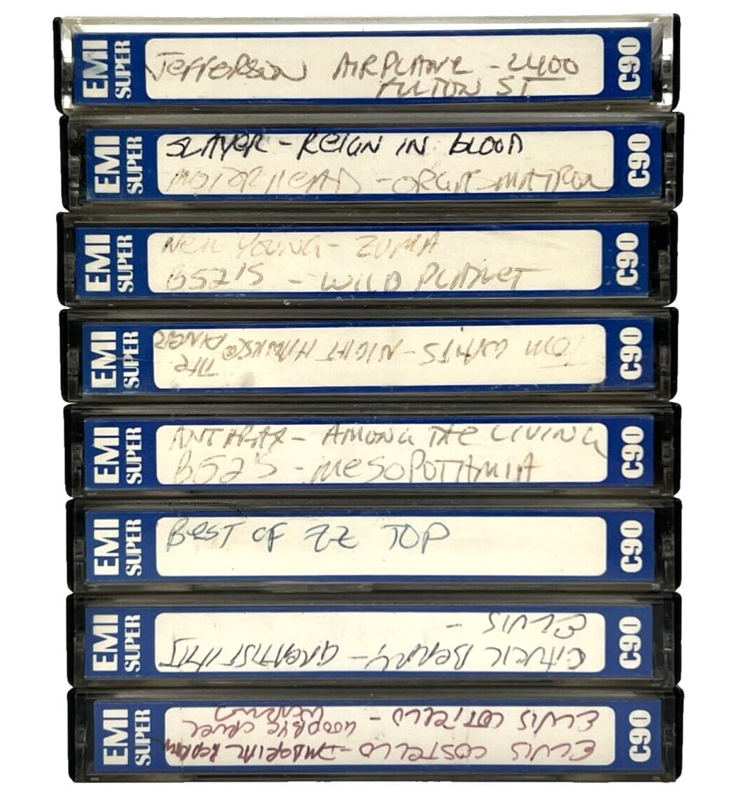 EMI SUPER C-90 TAPE LOT OF 8 AUDIO CASSETTE TAPES FERRIC TYPE 1 1970s