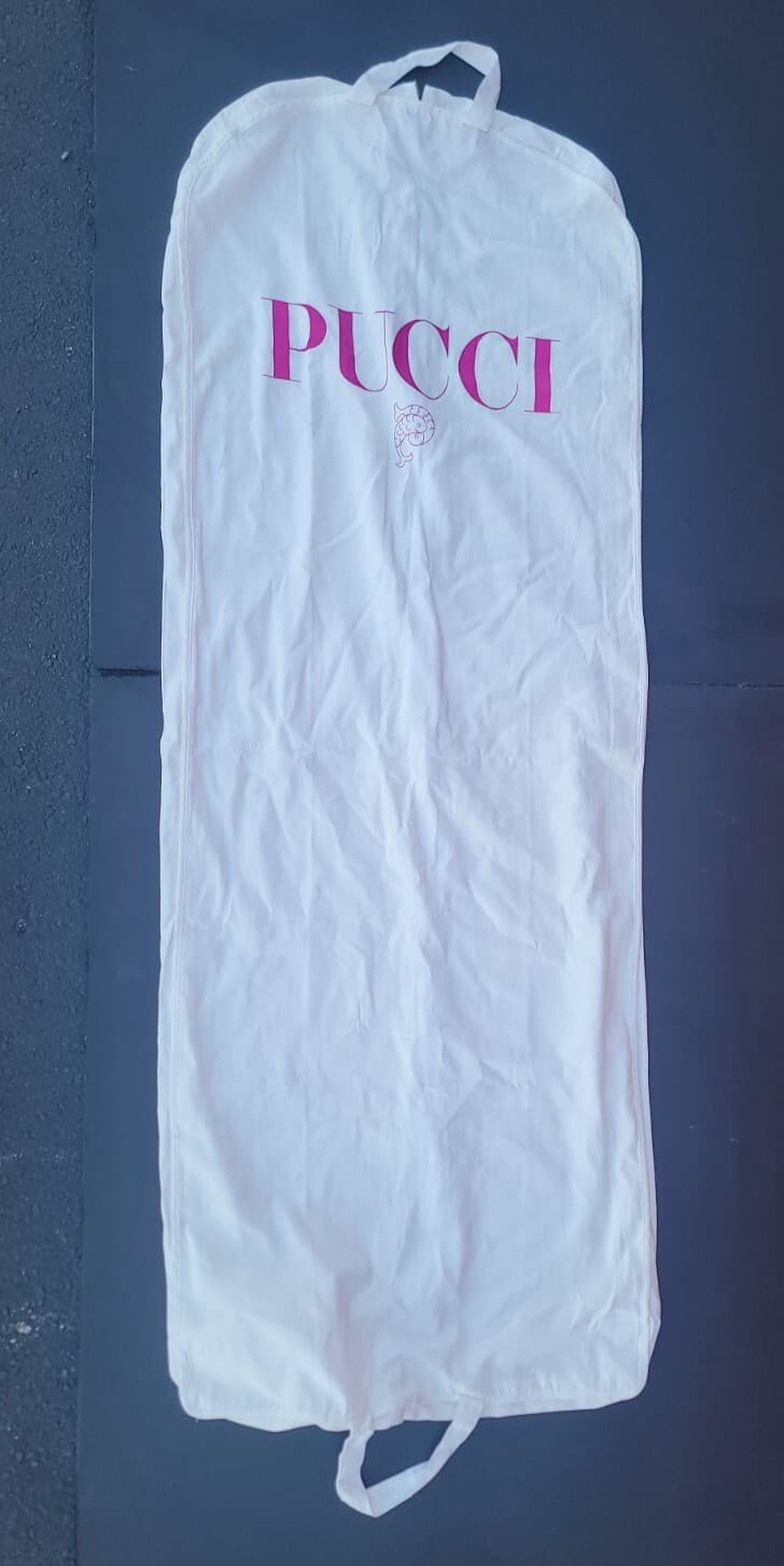 Authentic Emilio Pucci Garment Bag With Zipper 63 X 23 (In Preowned Condition).