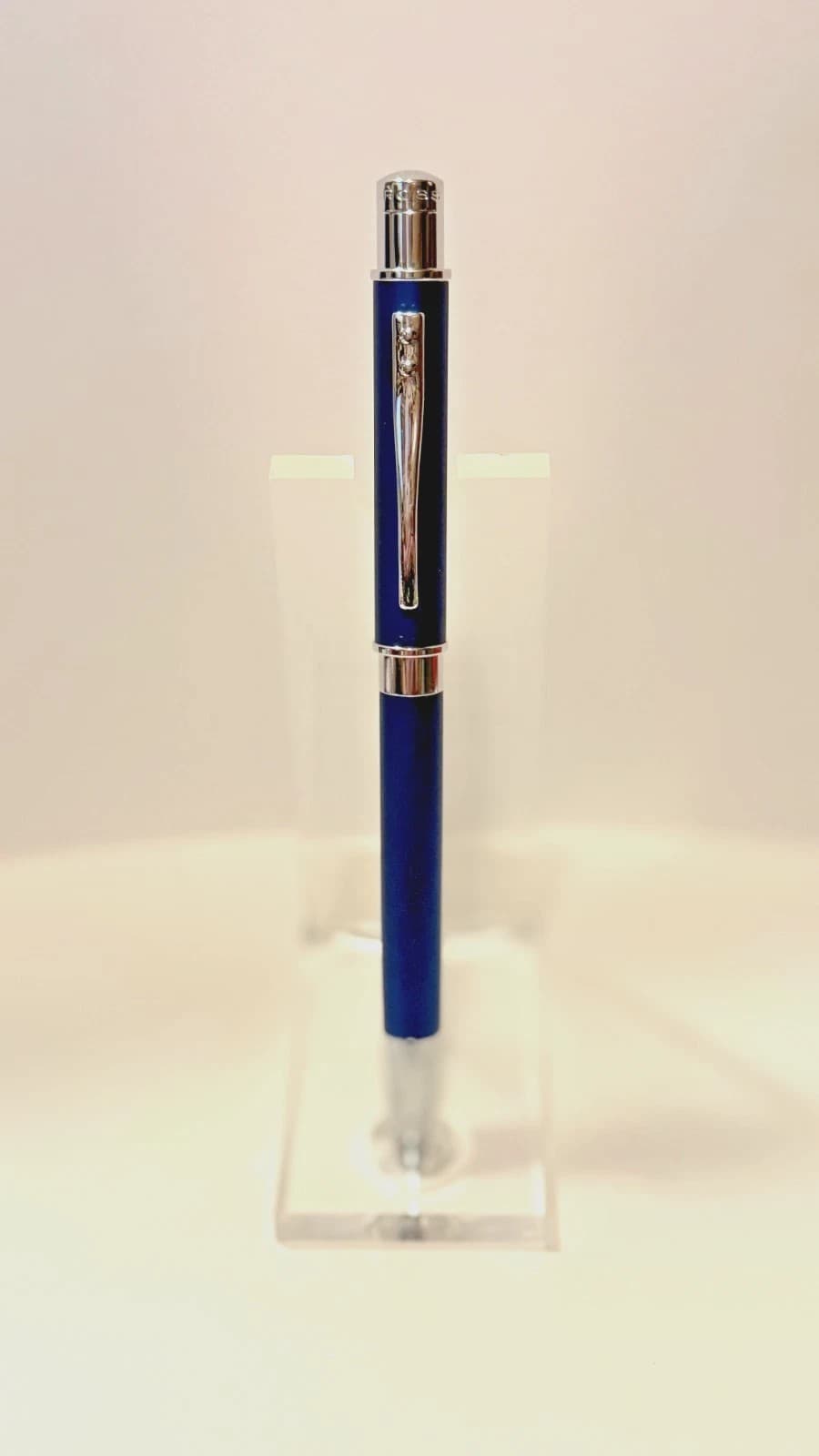 Vintage Cross Pearlescent Blue Sable Ballpoint Pen with Chrome Trim #AT0362-8