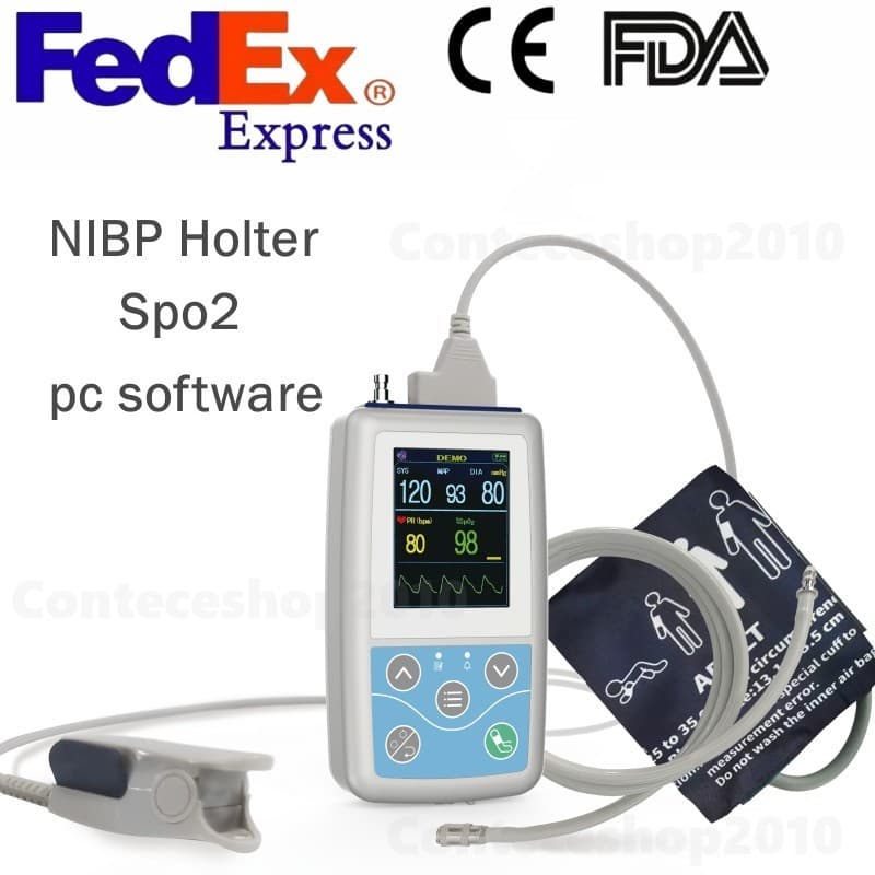 FDA Patient Monitor Spo2 Blood Oxygen Pulse Heart Rate NIBP Holter, Ambulatory