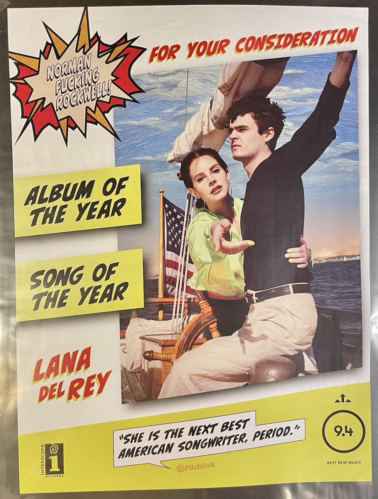 Lana Del Rey Norman Rockwell 2019 For Your Consideration Advert 10 x 13 Rare New