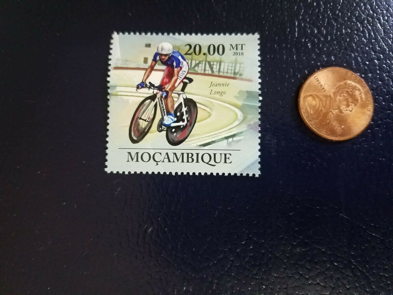 Jeannie Longo Bicycler Cyclist 2010 Mocambique Perforated Stamp
