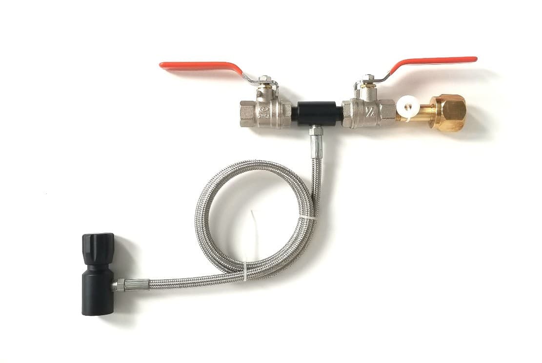 Paintball CO2 Fill Station Tank Bottle Refill Filler Dual Valve Lever 32" Hose