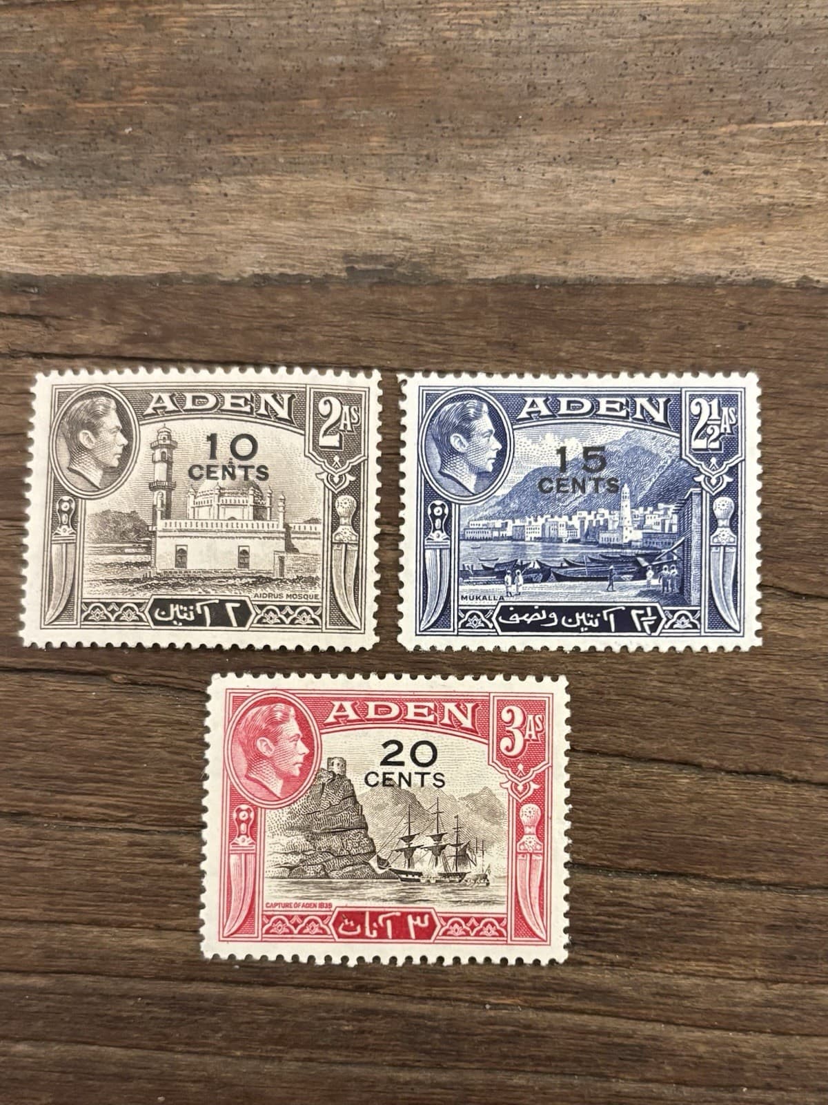 Aden. KGVI. 1951 Surcharge Issue. 10,25 And 20 Cents. All Mint Hinged.