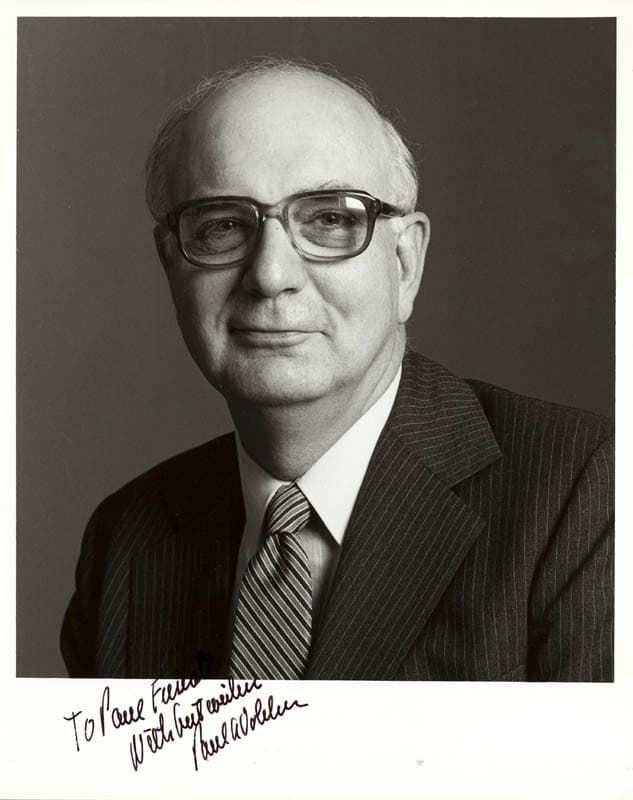 PAUL VOLCKER - AUTOGRAPHED INSCRIBED PHOTOGRAPH