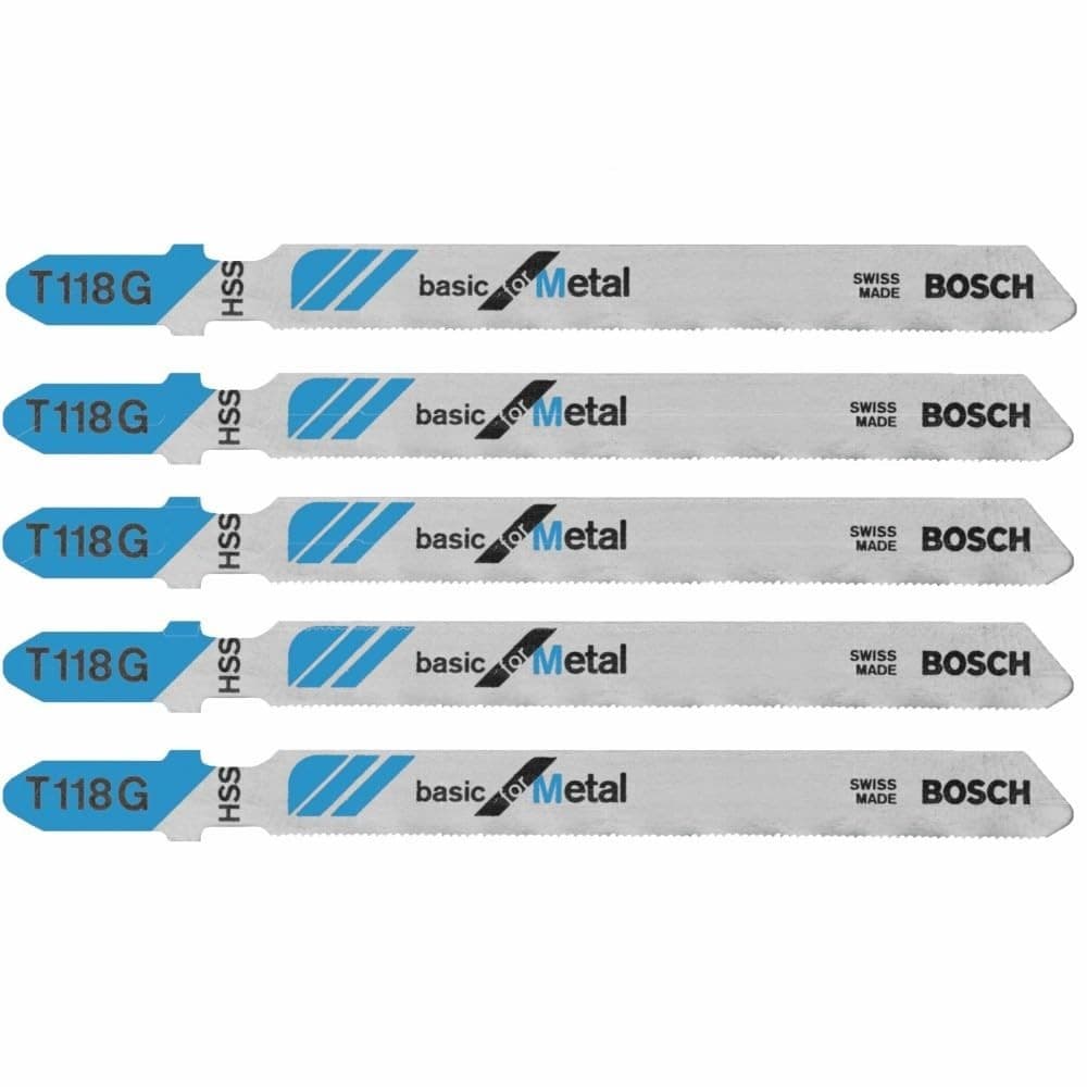 NEW In Pack Bosch T118G T-Shank Thin Metal Jig Saw Blade 36TPI 5PK ~ Free Ship.