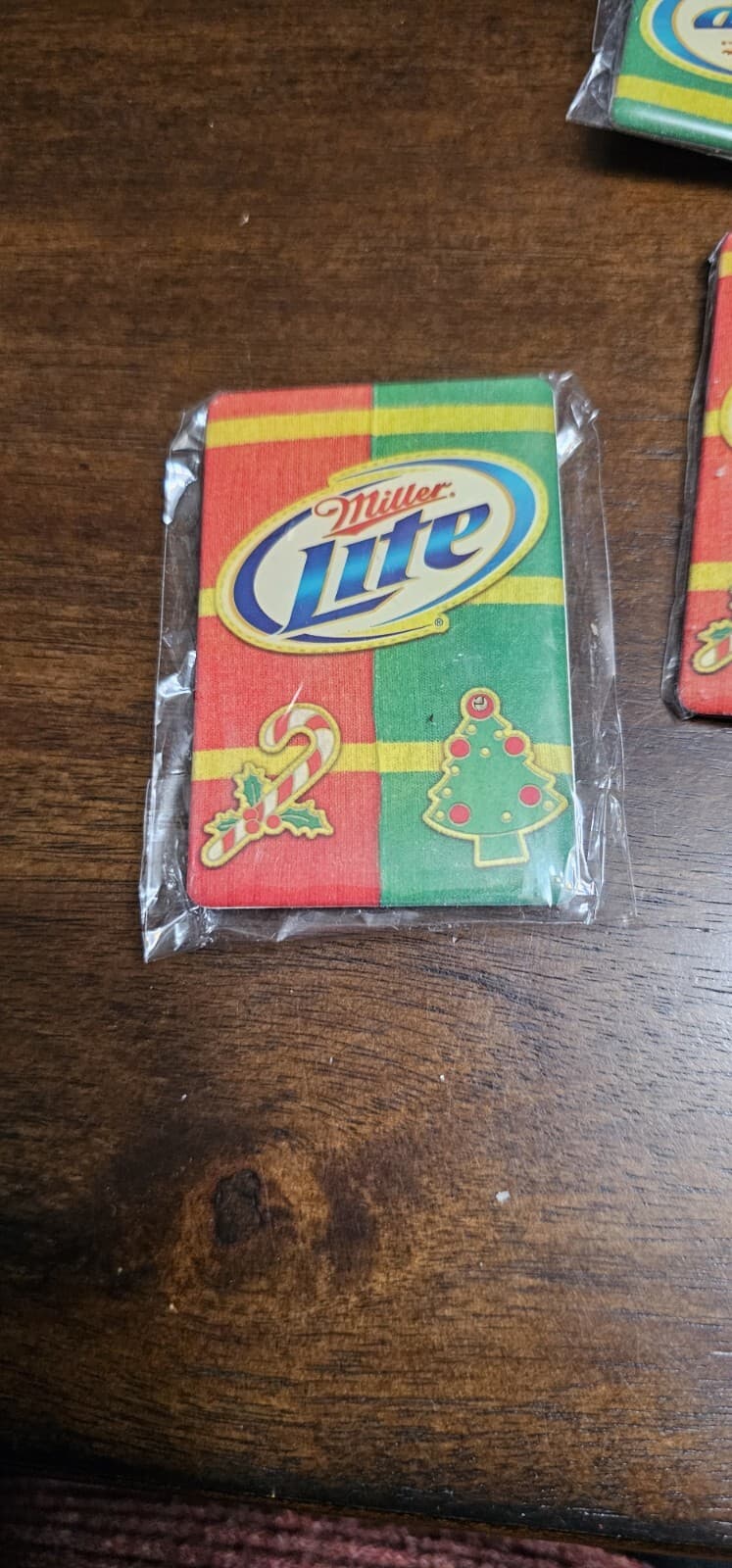 New Sealed Vintage Miller Lite Holiday Light Up Pin Novelty Christmas Beer Xmas