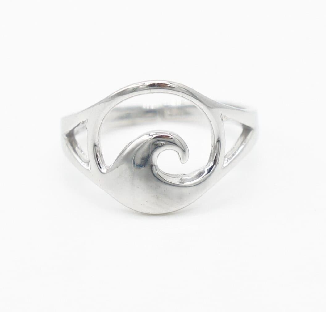 Solid 925 Sterling Silver Adjustable Toe Ring Jewelry - Hawaiian Round Wave