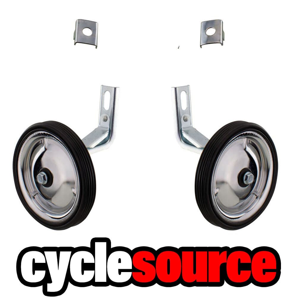 Kids Universal Bicycle Heavy Duty Steel Chrome Training Wheel for 12'' Bikes