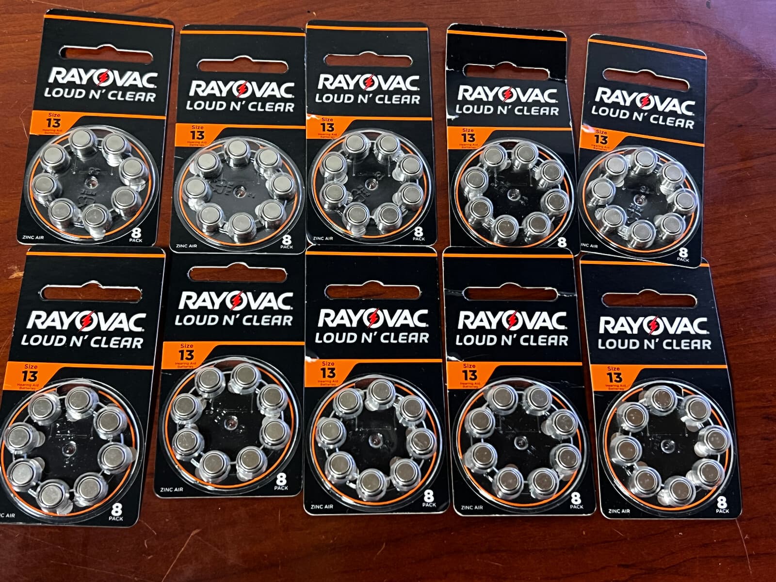80 Rayovac Loud n Clear Hearing Aid Batteries 13LC-8A (10 packs of 8) Exp apr 25