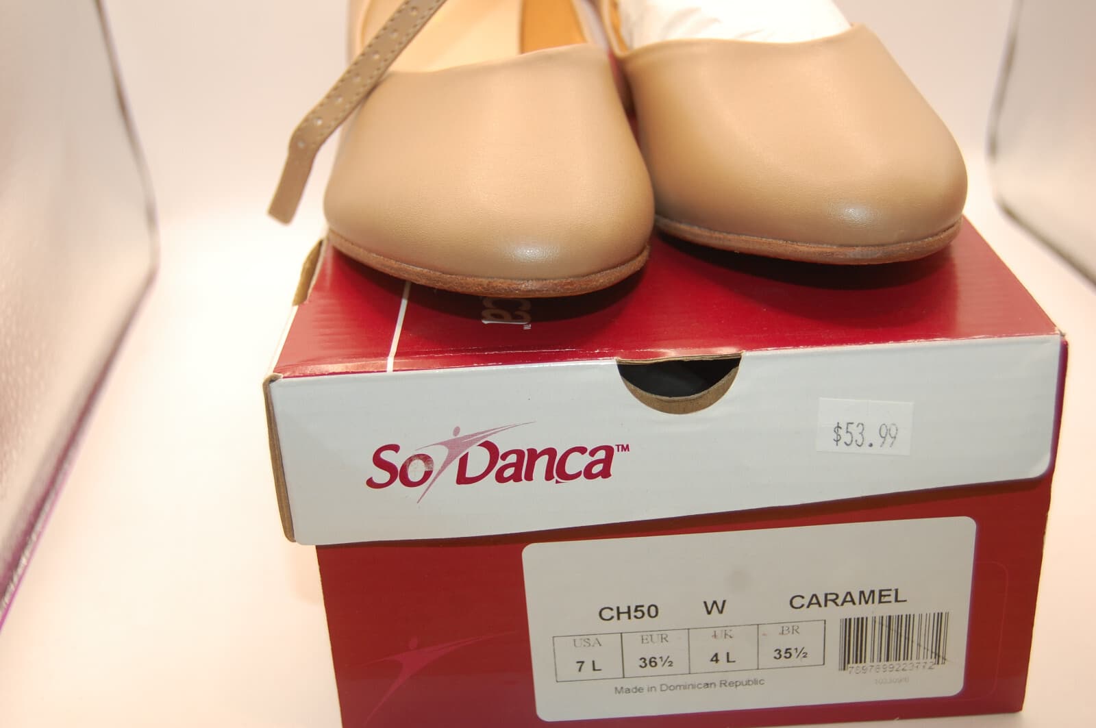 NIB So Danca Celine CH50 W 1.5" Heel Character Shoe Leather Sole 7 L W Wide