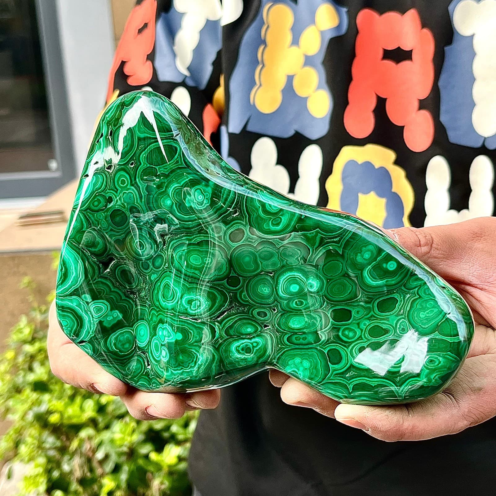 2.95LB Natural glossy Malachite transparent cluster rough mineral sample