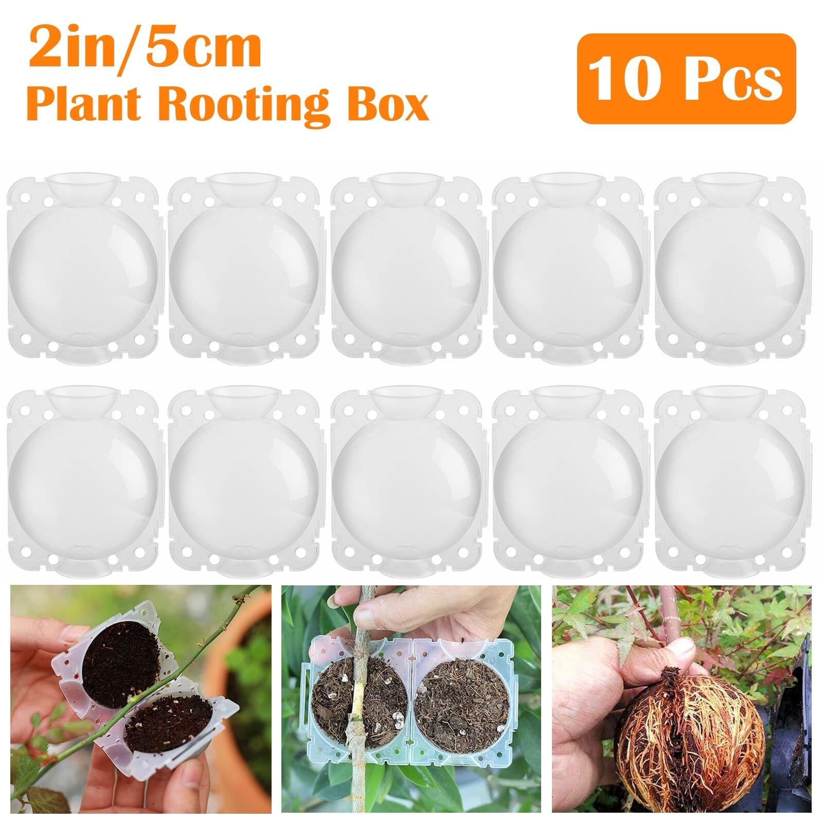10x Reusable Plant Root Growing Box Air Layering Pods High Pressure Grafting Box